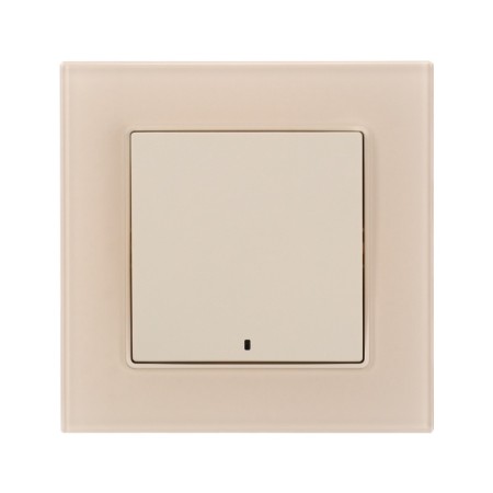 Tot Matte Glass switch, 10 a, 1 cl., With backlight, hidden, glass, beige-2