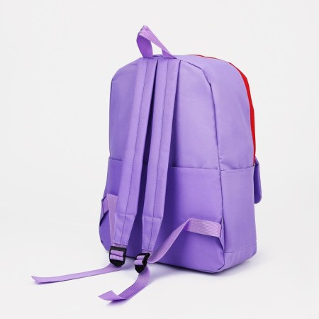 A backpack with a zipper, an outer pocket, a set of a chover, bag, color lilac-4