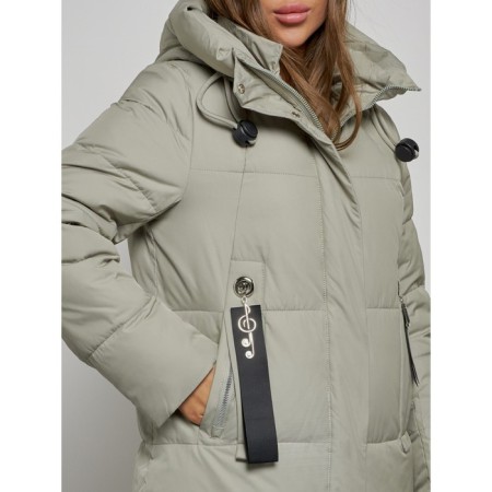 Coat insulated winter female, size 42, green color-10