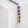 Bracelet with rhinestones rhombics, blue in gold, 18 cm