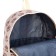 School backpack of textiles on a zipper, 3 pockets, beige/pink color