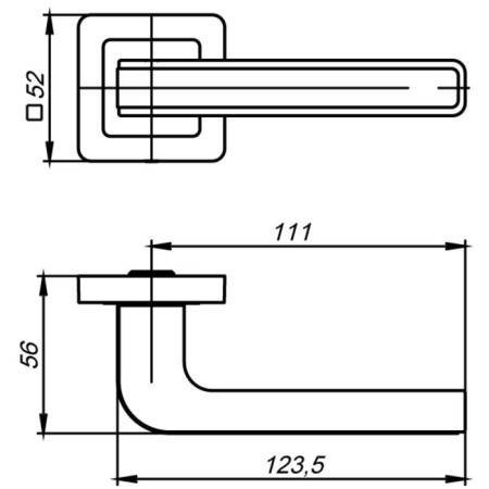 Separate handle Punto Nova QR SN/CP-3, Matte Nickel/Chrome color-1
