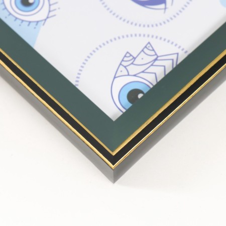 Photo frame plastic 10x15 cm "Green with gold framing" 12x17 cm-3
