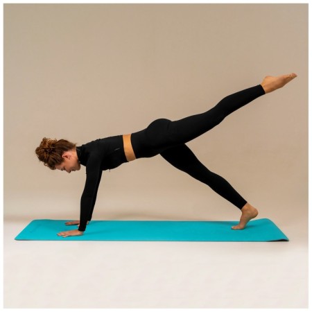 Fitness and yoga mat, 183x61x0.6 cm, gray/blue color-10