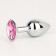 Anal traffic jam-hoods, silver, pink crystal, d = 28 mm