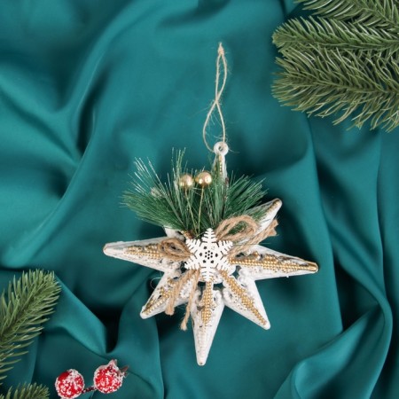 Decoration Christmas tree "Star of Happiness" 14x13 cm