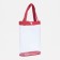 Cosmetic bag on the button, the color is red/transparent