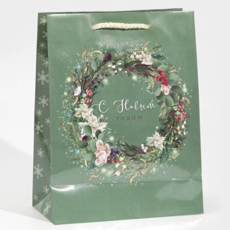 Laminated vertical "New Year's Wreath", MS 18 x 23 x 8 cm, New Year-2