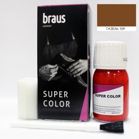 Braus Super Color shoe dye, for skin, gazelle color, 25 ml