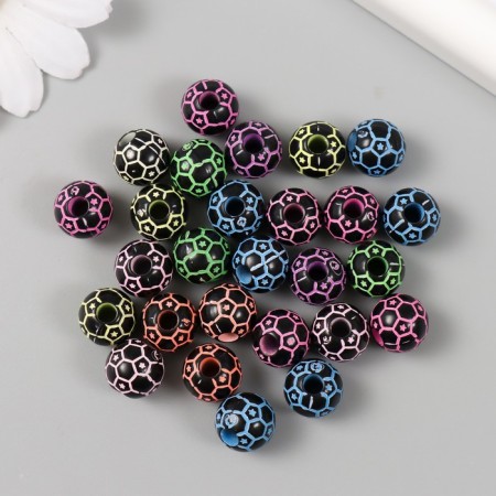 Beads for creativity plastic "Neon. Football" set of 20 g 1.1x1.1x1 cm