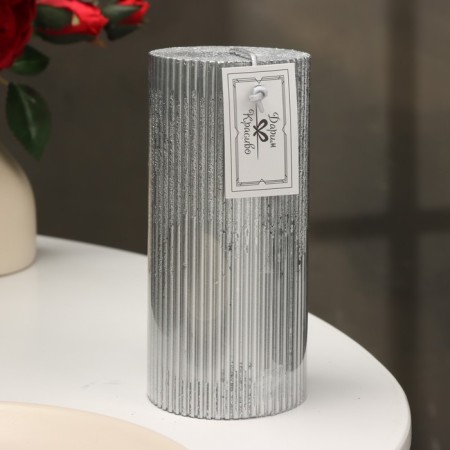Candle "Relief", 7 × 15cm, gold metallic-2