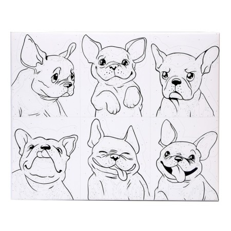Picture on numbers on a canvas with a subframe "Bright bulldogs", 40 x 50 cm-1