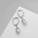 Earrings with pearls "abstraction" Fortune, color silver