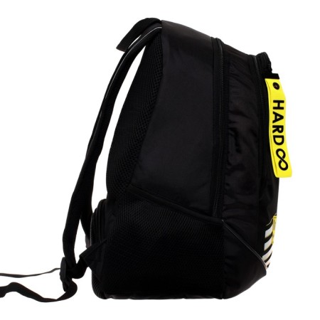 School backpack 42 x 30 x 20 cm, ergonomic back, Hatber Sreet, Hard Bro, Black/Yellow NRK_78119-3