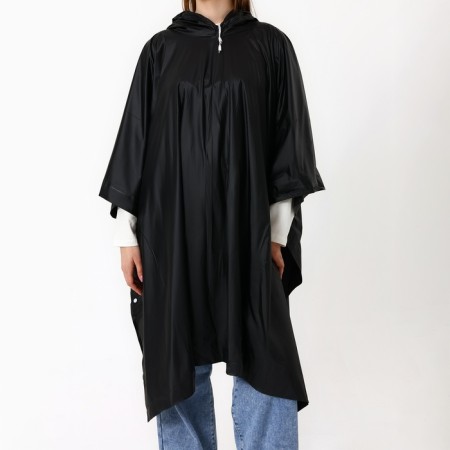 Rawland adult poncho "Personality", on buttons, oversize, black color-3