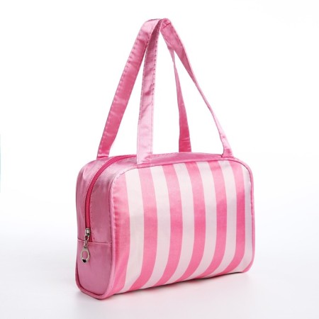 Cosmetic bag with lightning, white/pink color