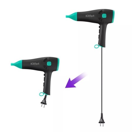 Feng KitFort KT-3222, 2000 W, 2 speeds, 3 temperature conditions, black and turquoise-3
