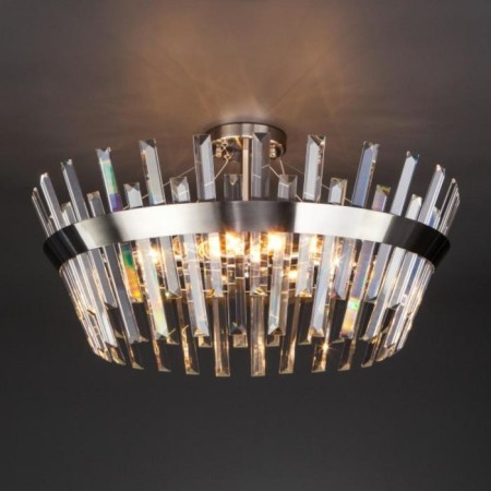 STECCATO chandelier, 8x60W E14, Nickel color-1