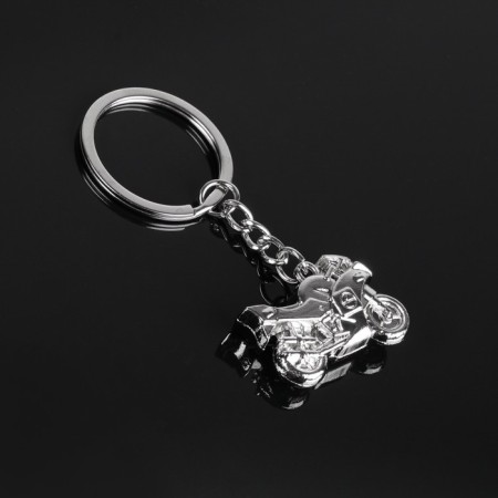 Cartage keychain, motorcycle, metal, dark chromium-2
