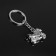 Cartage keychain, motorcycle, metal, dark chromium