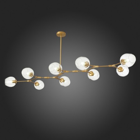 Suspended EVOLUCE lamp. Sle154823-09. Rametto. 9x40 watts, E27, 233x82x33 cm, golden color-2