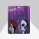 Acryl Earrings "Skull" with rose - coffins, colored in silver