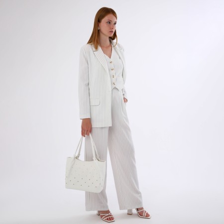 Women's bag with lightning, white color-6