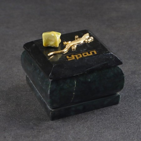 Casket "Ural", a coil, with a decorative stone, 6.5x6.5x5.5 cm-4