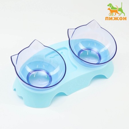 Plastic bowls on a blue stand 30 x 15.5 x 12 cm transparent