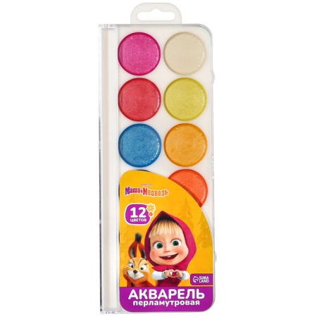 Persian watercolor "Masha and the Bear", 12 colors, without brush-3