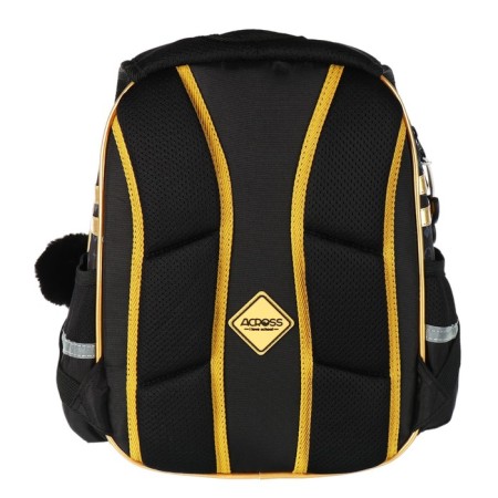School backpack 40x33x15cm, ergonomic back, Across 410, black/gold-5