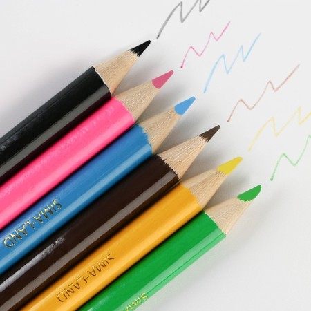 Pencils mini -colored, sharpened, round 6 colors, wooden building, "September 1"-2