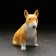 Porcelain figurine "Bulterier", red-white, 9x5 cm