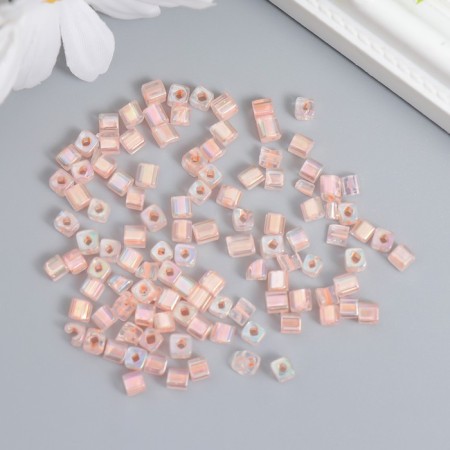 Glass beads 6/0 "cube. Translucent. Direct pink" 10 g-1
