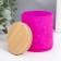 Bank for candles glass with a lid "Bubbles" pink 8.7x7.2x7.2 cm