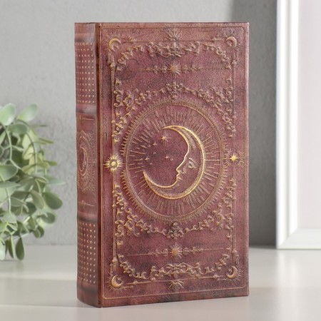 Safe-book wood, leatherette "month" volumetric embossing 21x13x5 cm