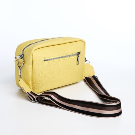 Bag Cross-Bodi with a zipper, yellow color-1
