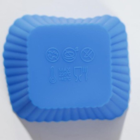 A set of baking forms “Rib. Square ”, silicone, 3 pcs, 9 × 4 cm, 7 × 3.5 cm, 5 × 2.5 cm, blue color-2