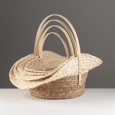 A set of baskets of 4 pcs, 46x32x12, 42x29x10, 36x25x8, 30x21x7 cm, rogoz