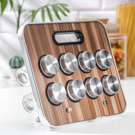 Speak for spices on the stand "Modern", 29 × 12 × 18.5 cm, capacity, 90 ml, 4 × 9.5 cm, 8 pcs