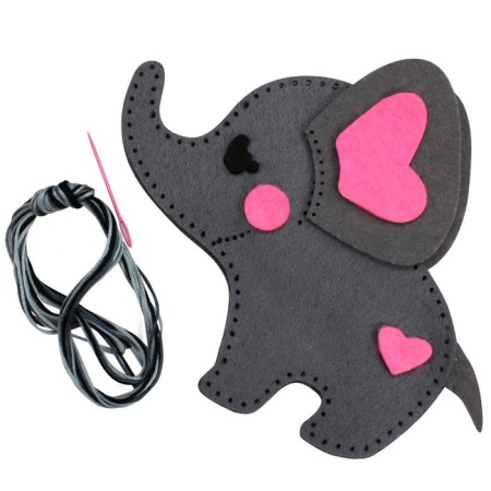 Set for creativity: soft toy from felt "elephant"-1