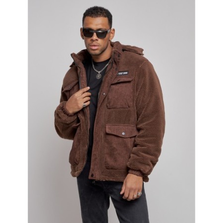 Plush jacket, size 56, brown color-7