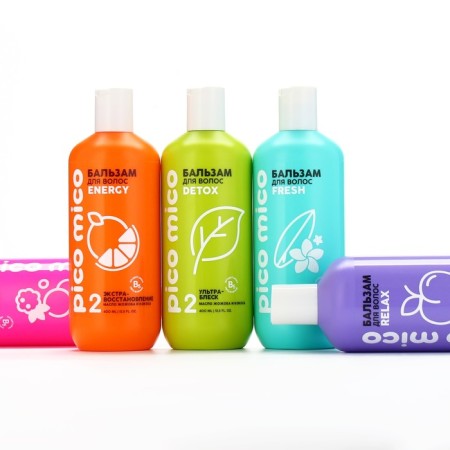 Hair balm with argan and jojoba oil, hyper-moisturization, 400 ml, Pico Mico-10