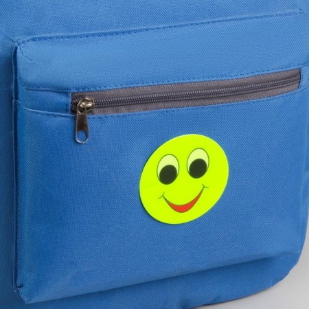 Reflective stickers "smiles", d = 6.5 cm, 6 pcs on the sheet, yellow color-1