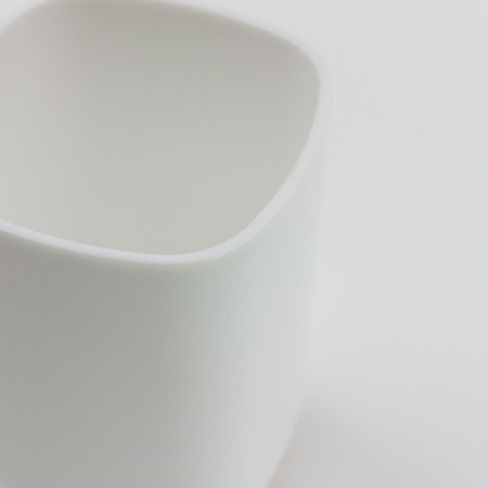 Joy Home toothbrush glasses, plastic, white with bamboo-1