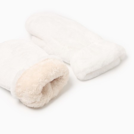 Women's mittens minku, milk color, 26 cm-2