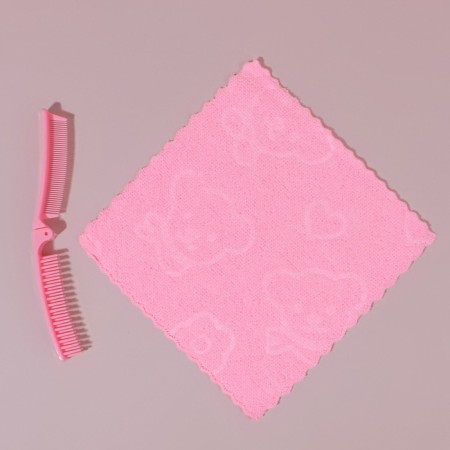 Storage set, in case, 9 objects, transparent/pink color-5