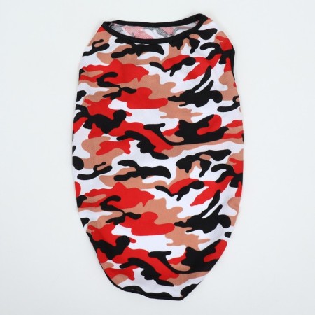 T -shirt for animals, 2xl (ds 45, og 55 cm), red camouflage