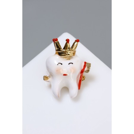 Brooch "King tooth", colored in gold-2