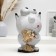 Piggy bank "Cat with fish" Gray, 16x14x25.5cm mix